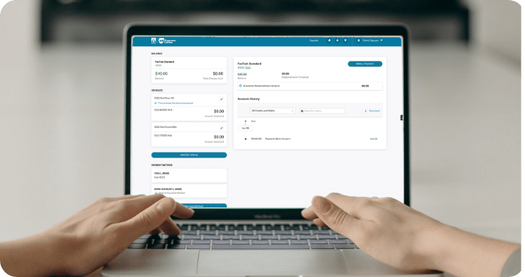 Laptop with Account Management screen